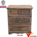 Unique Living Room Organizer Antique Wood 3-Drawers Storage Cabinet